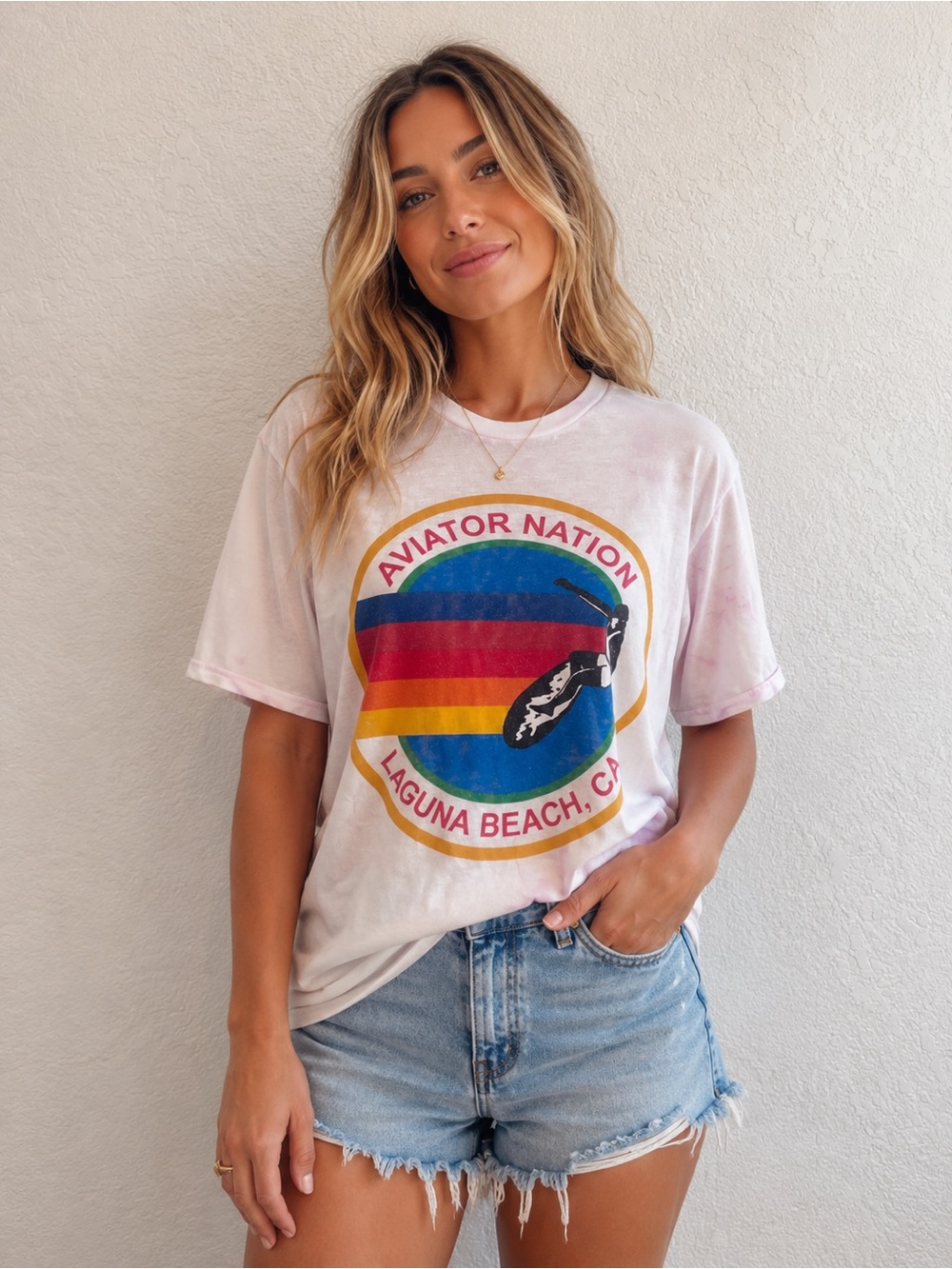 Aviator Nation Laguna Beach Pastel Ombré Tee